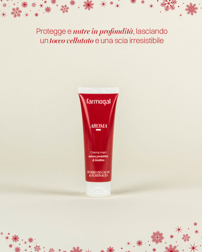 Crema Mani Aroma Natale – idratante e lenitiva con burro di karité ed estratto di echinacea, protezione e morbidezza per la pelle